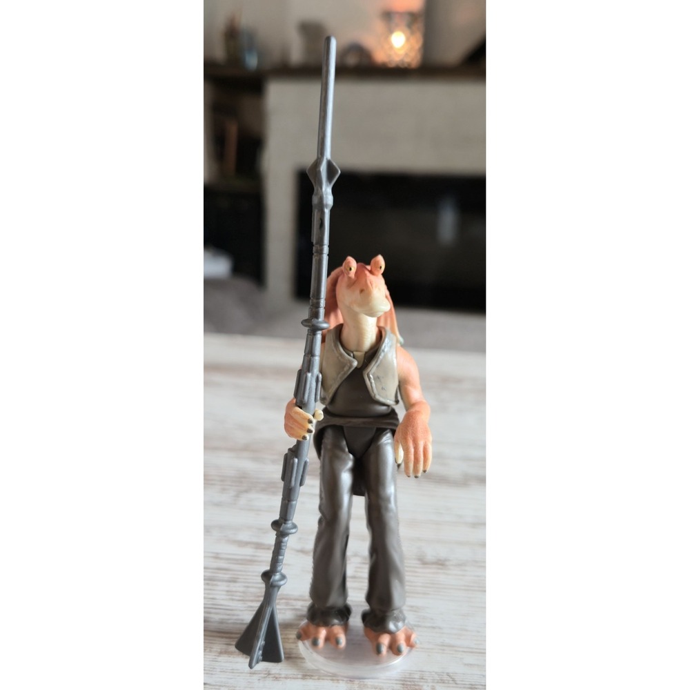 Star Wars Jar Jar Binks Action Figure Episode 1 Phantom Menace Complete Weapon